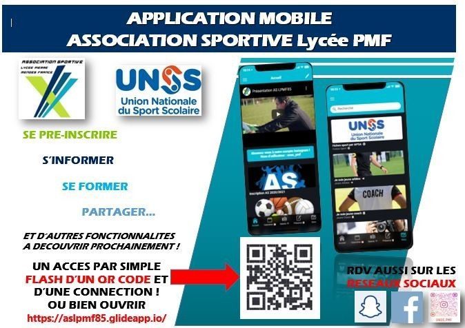 Suivez l’association sportive du lycée PMF sur votre mobile